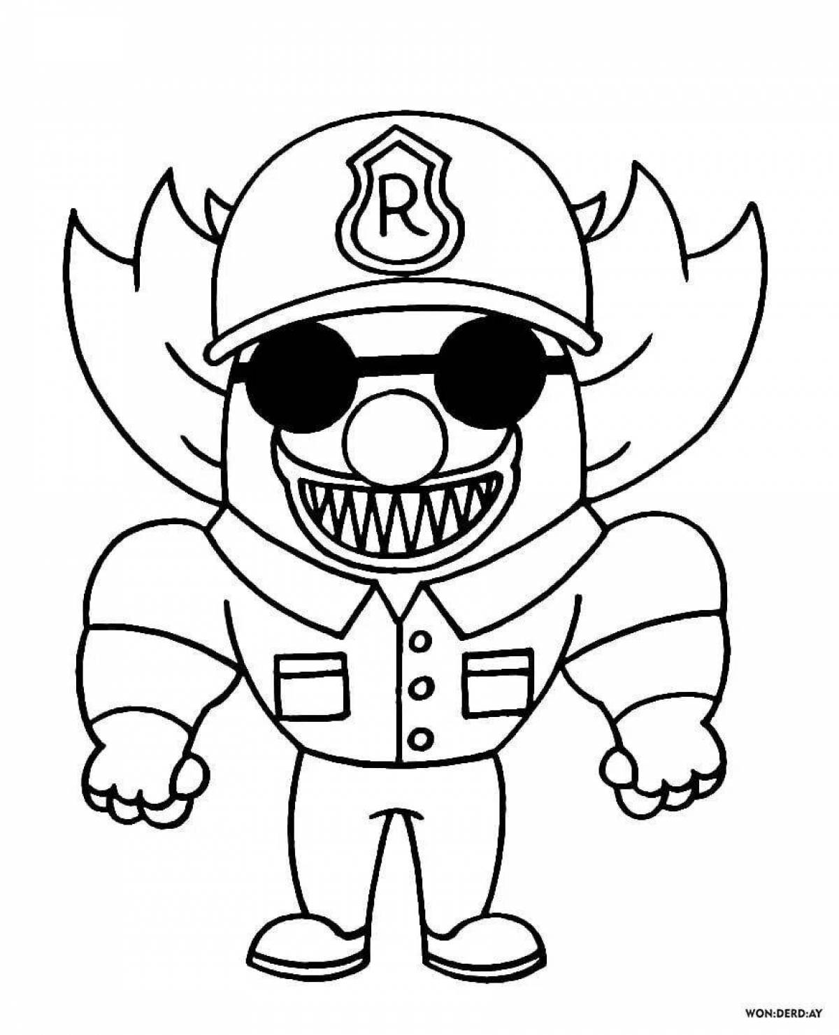 Playful roblox monsters coloring page