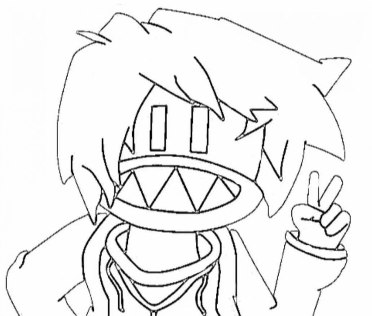 Adorable roblox monster coloring page