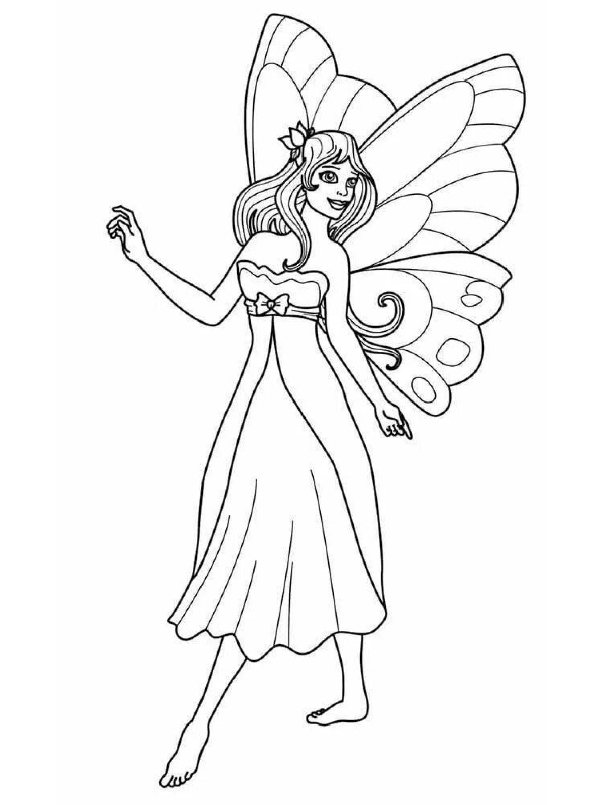 Majestic fairy princess coloring pages