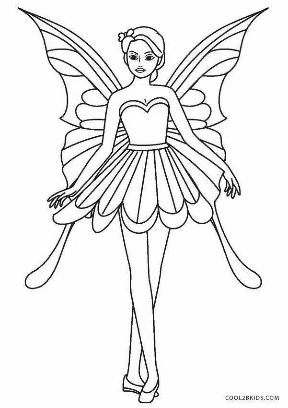 Elegant fairy princess coloring pages