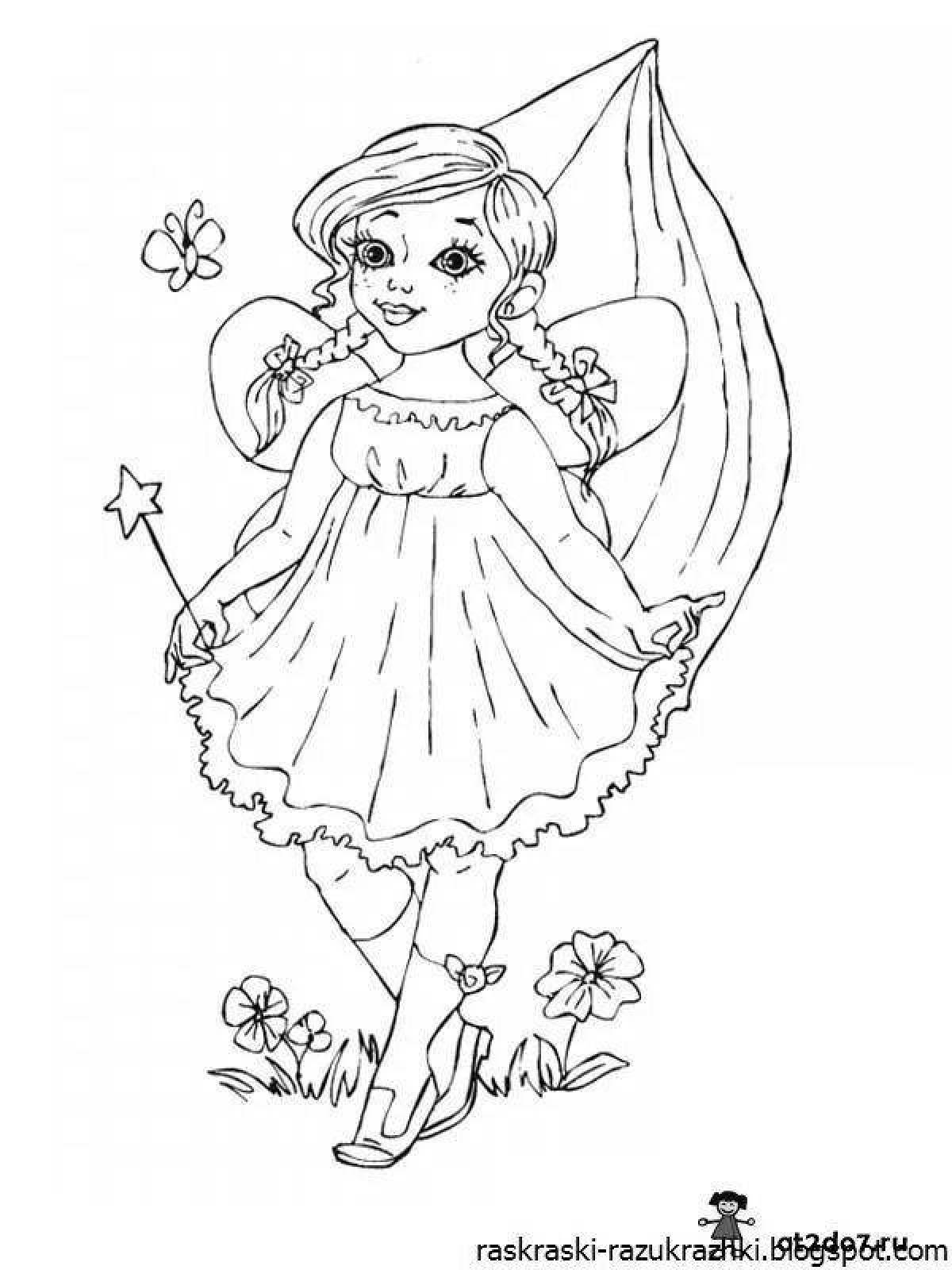 Gorgeous fairy princess coloring book