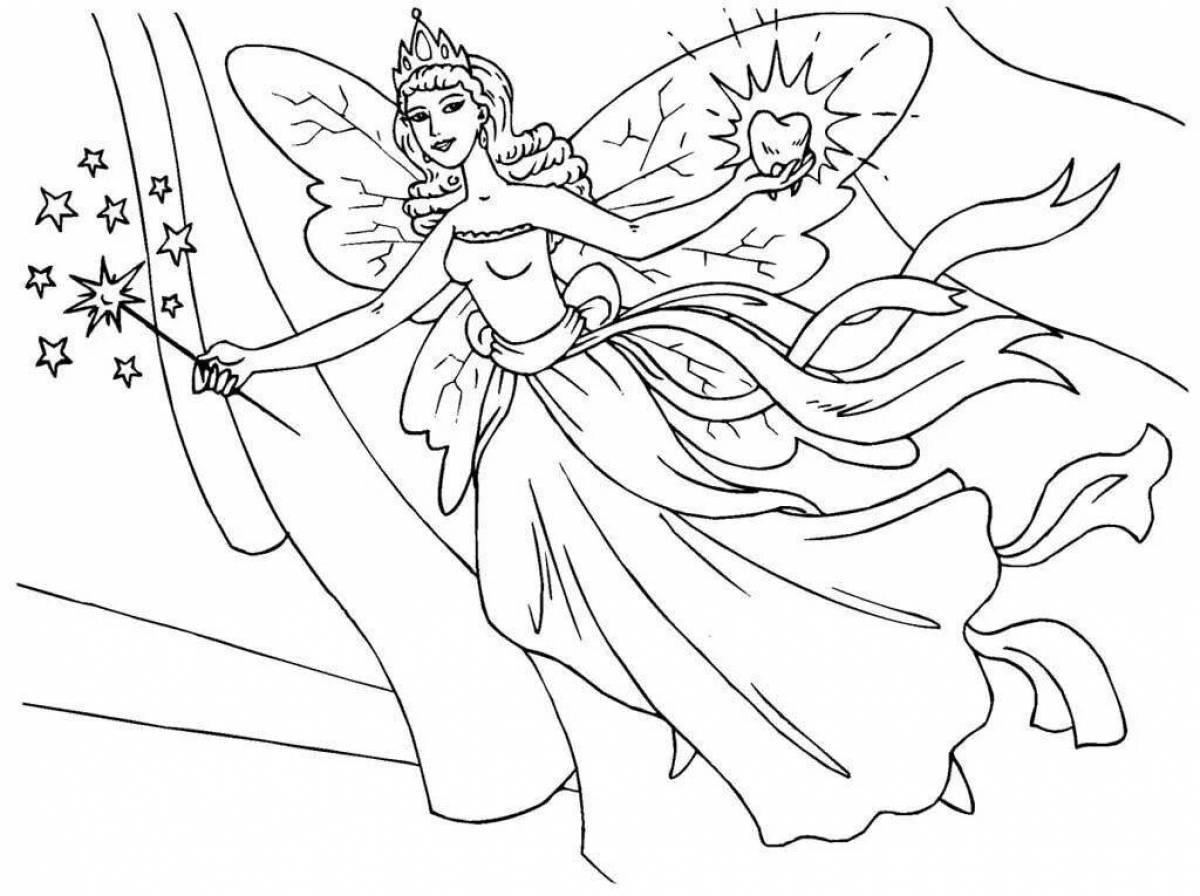 Playful fairy princess coloring book
