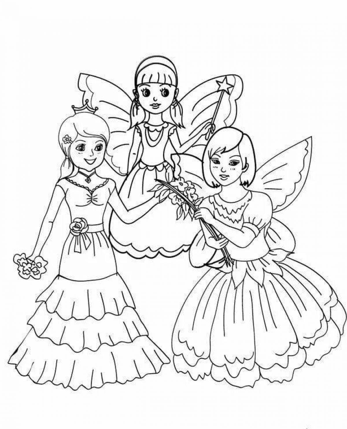 Fancy coloring fairy princesses