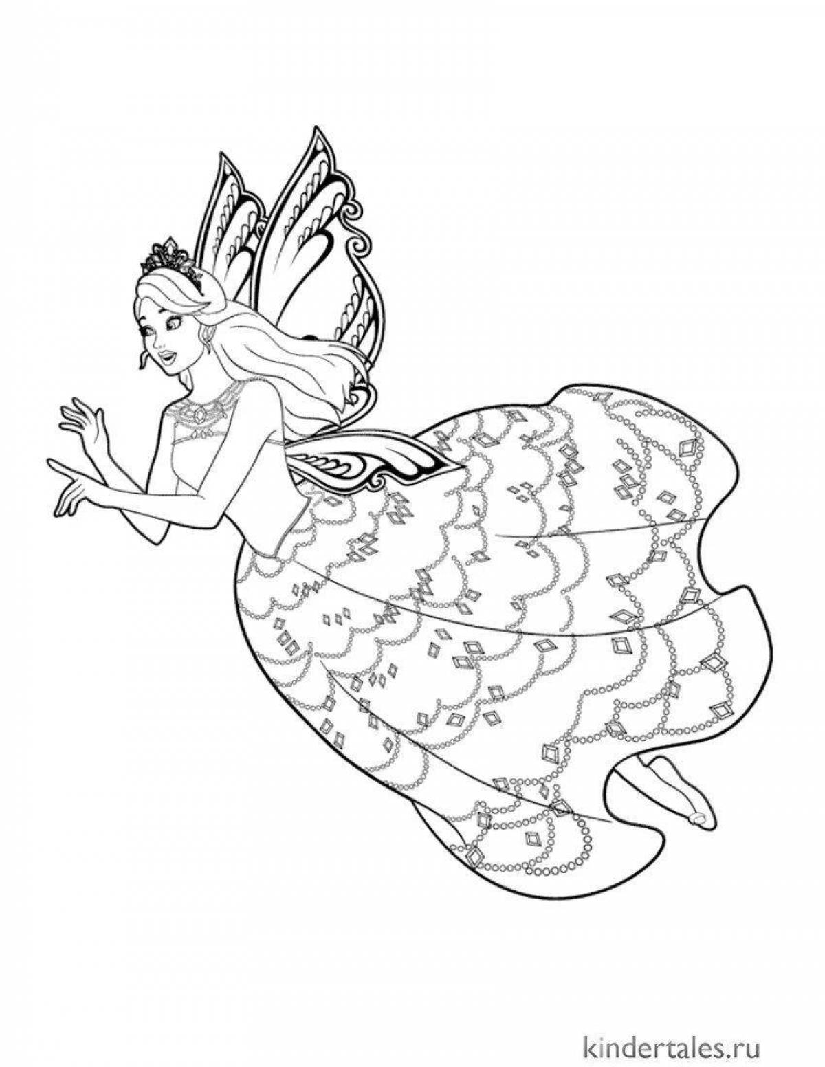 Serendipitous fairy princess coloring page