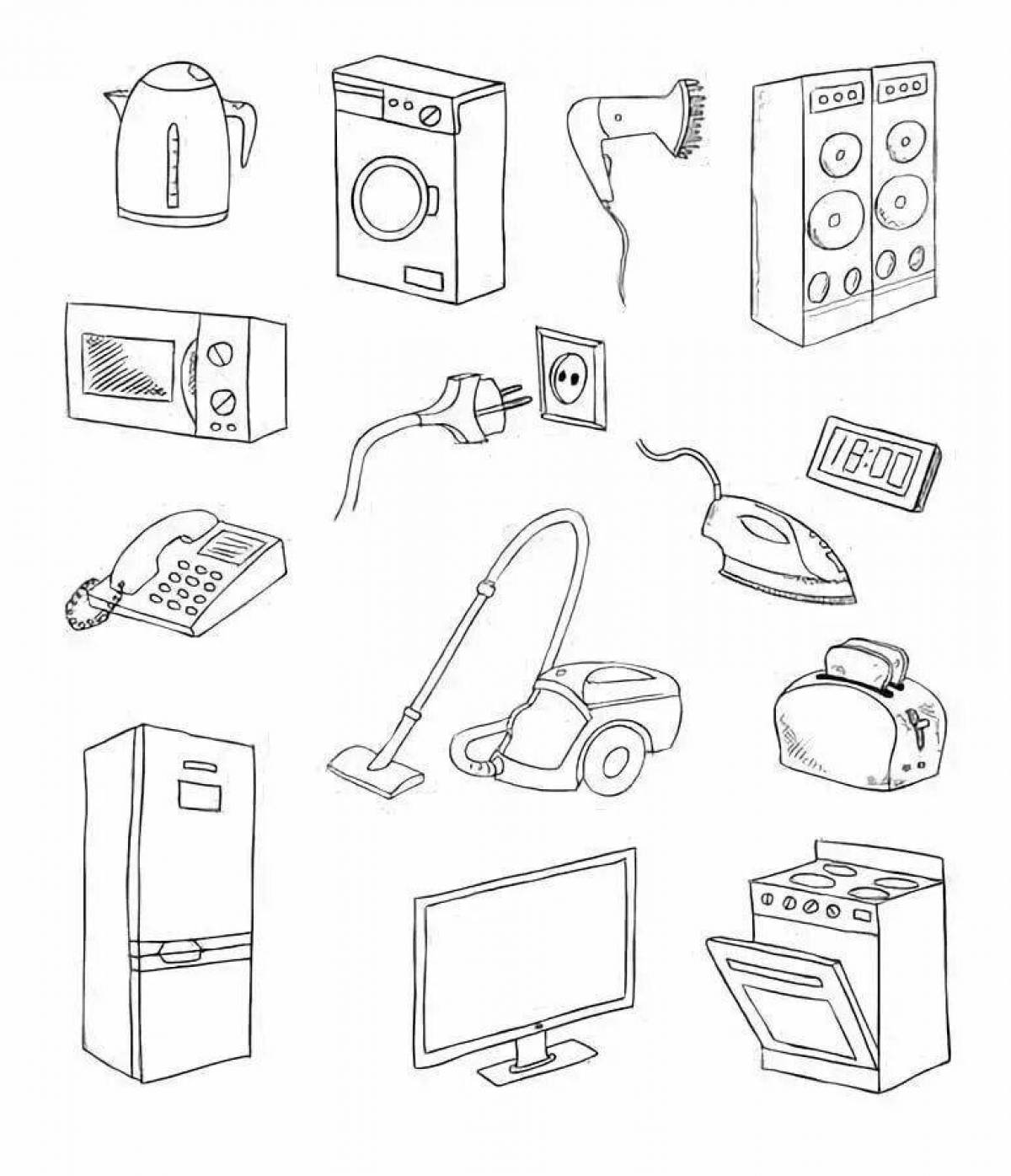 Dramatic Household Items Coloring Page