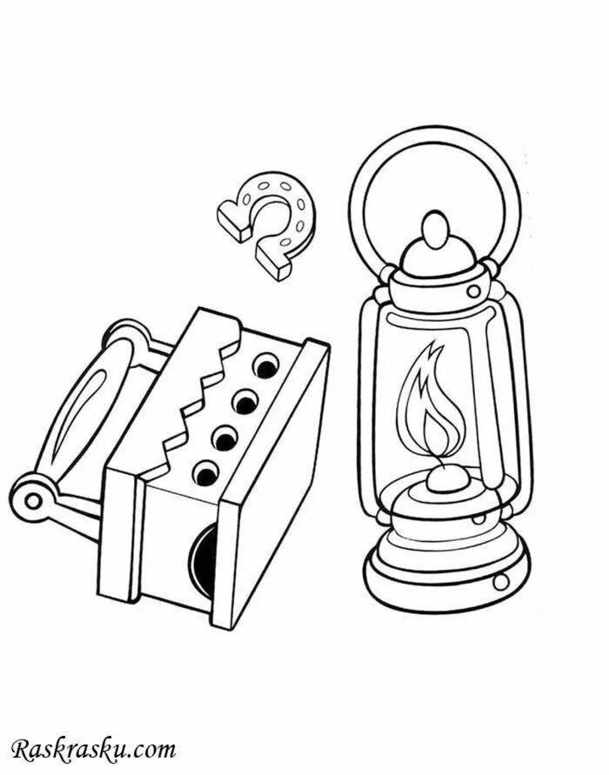 Fine tableware coloring page