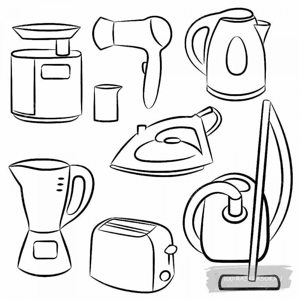 Coloring page delicate household utensils