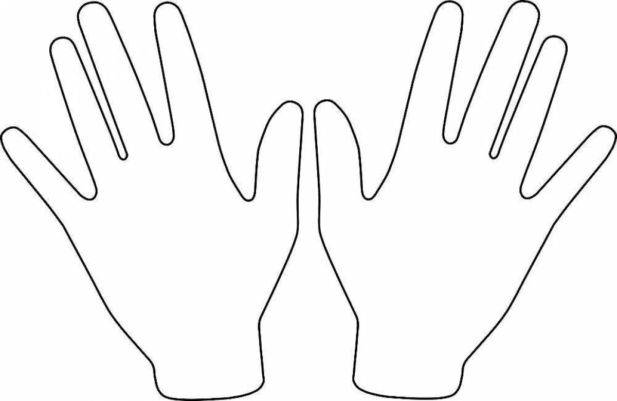 Creative human hands coloring page
