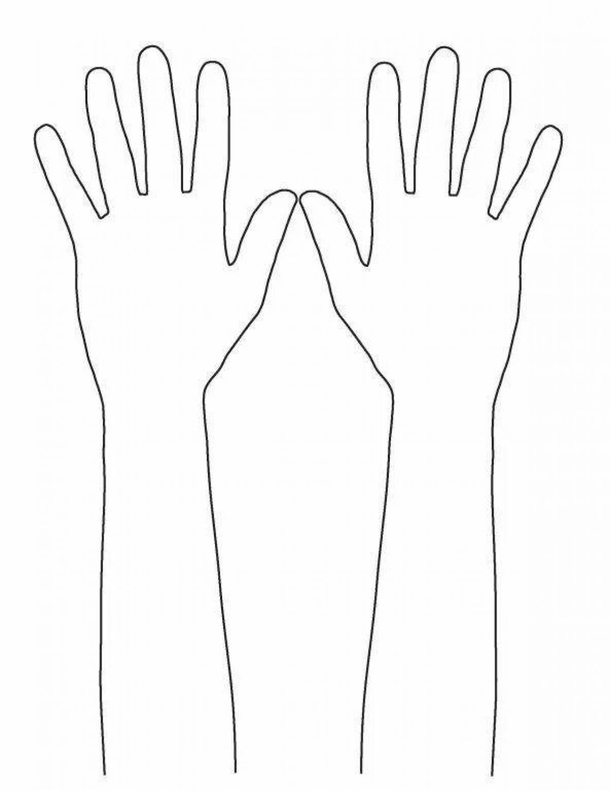 Intricate human hand coloring page