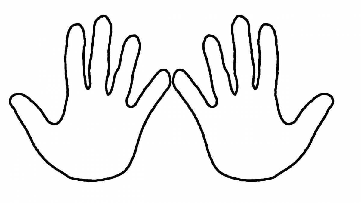 Fun coloring page of human hands