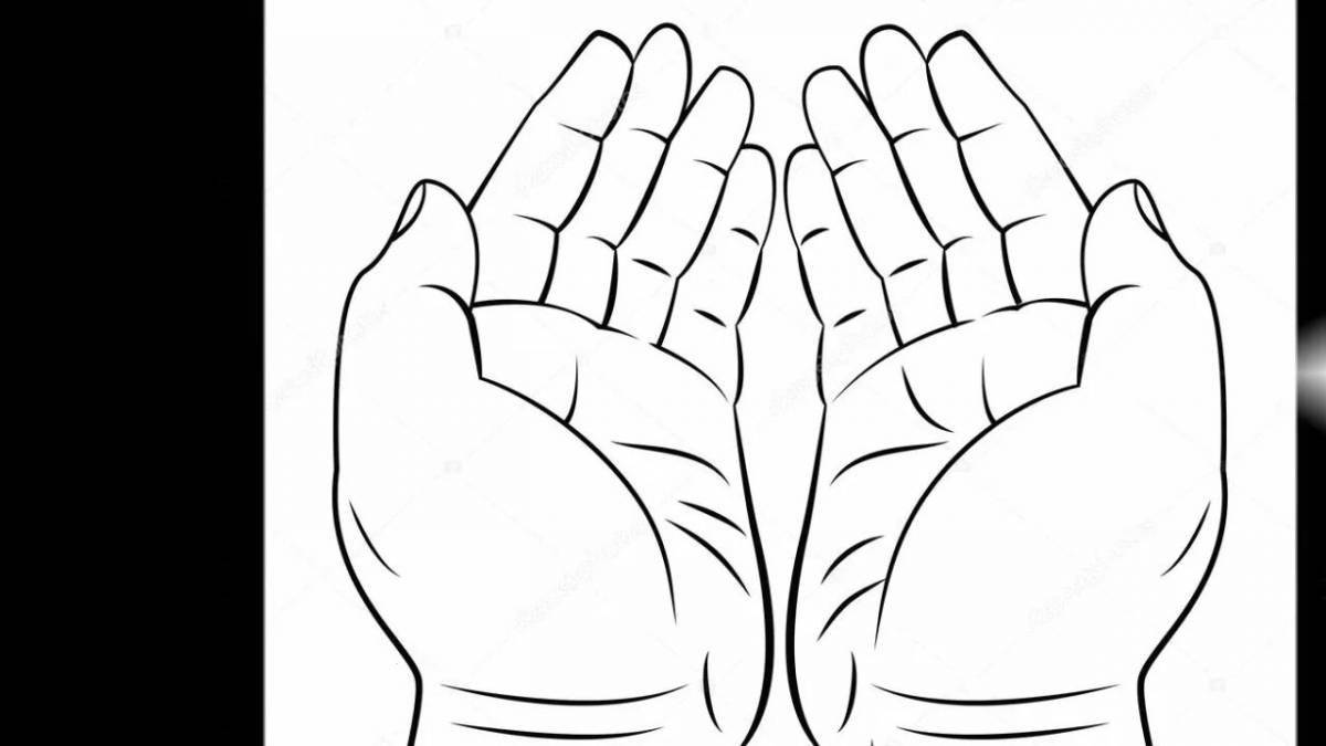Fat human hand coloring page