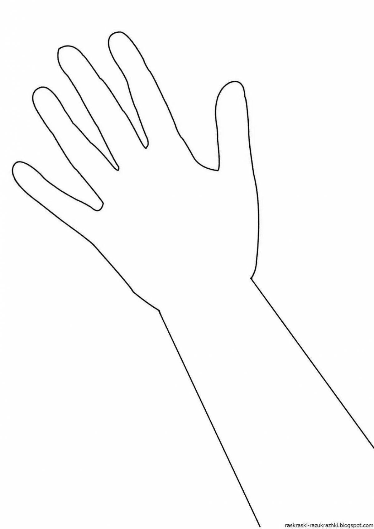 Human hand coloring page