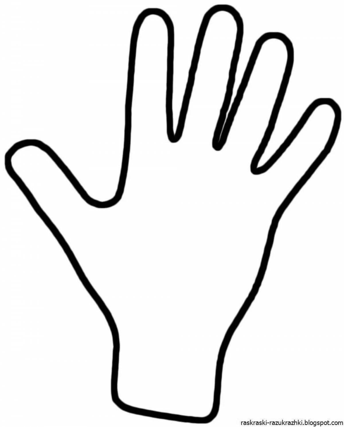Color-luminous human hand coloring page
