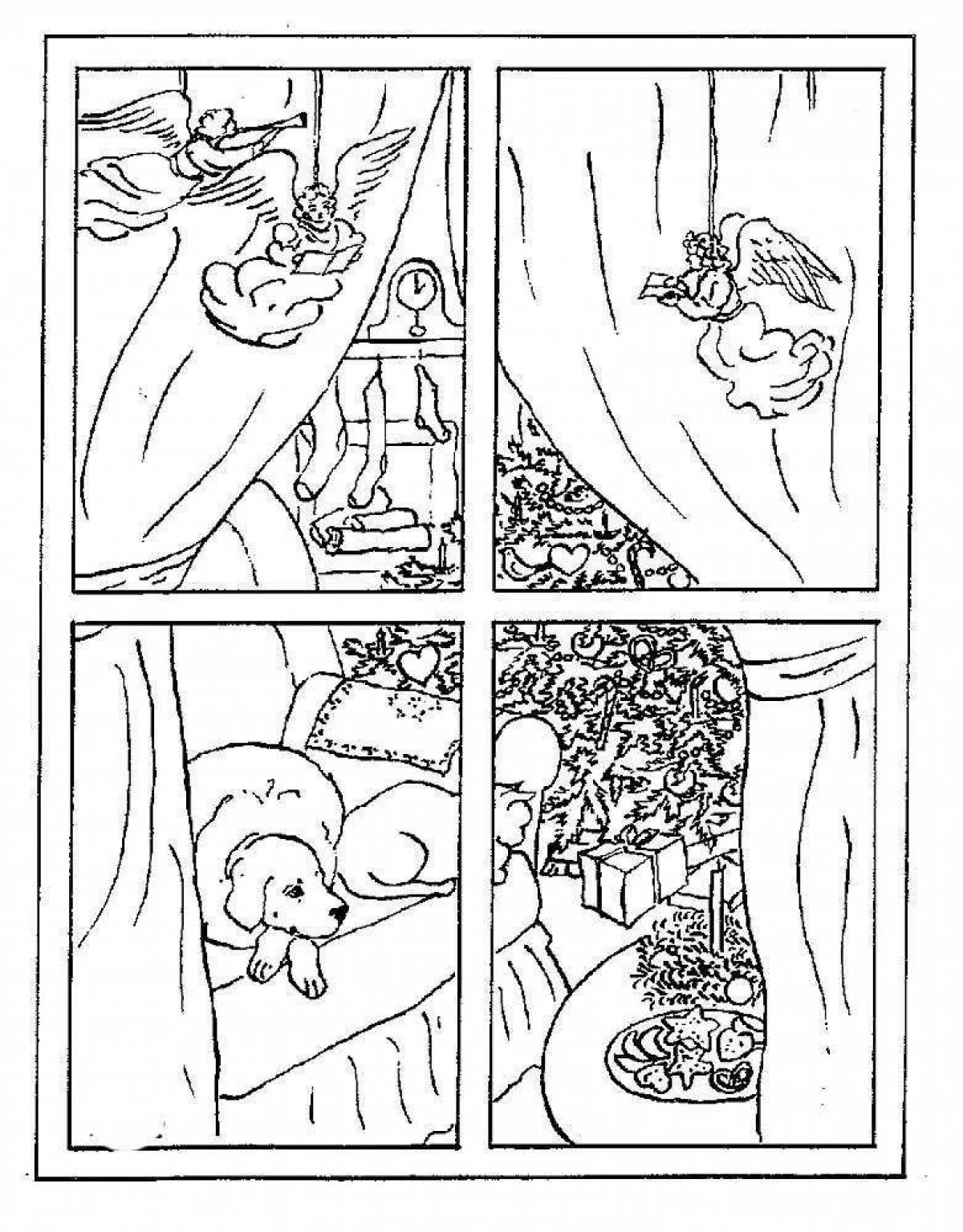 Раскраска величественное зимнее окно