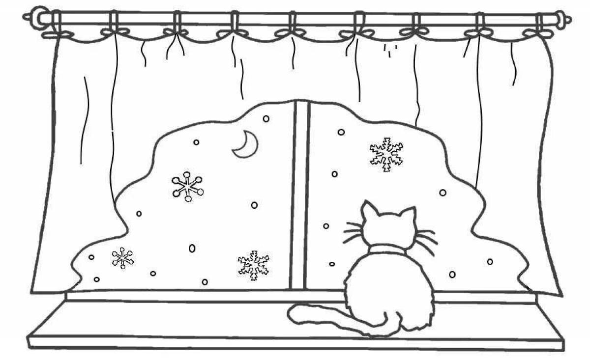 Perfect winter window coloring book