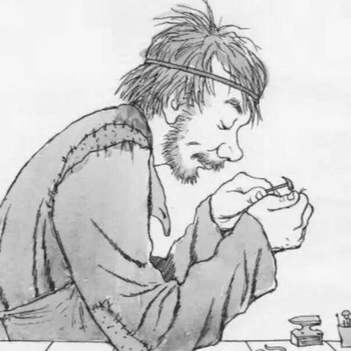 Великолепная раскраска левти лесков