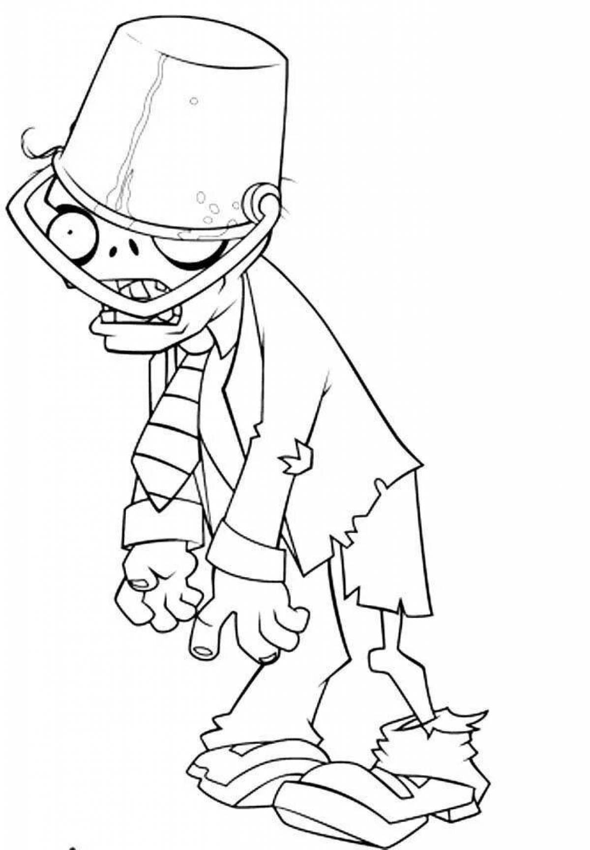 Coloring book menacing zombie sketchers