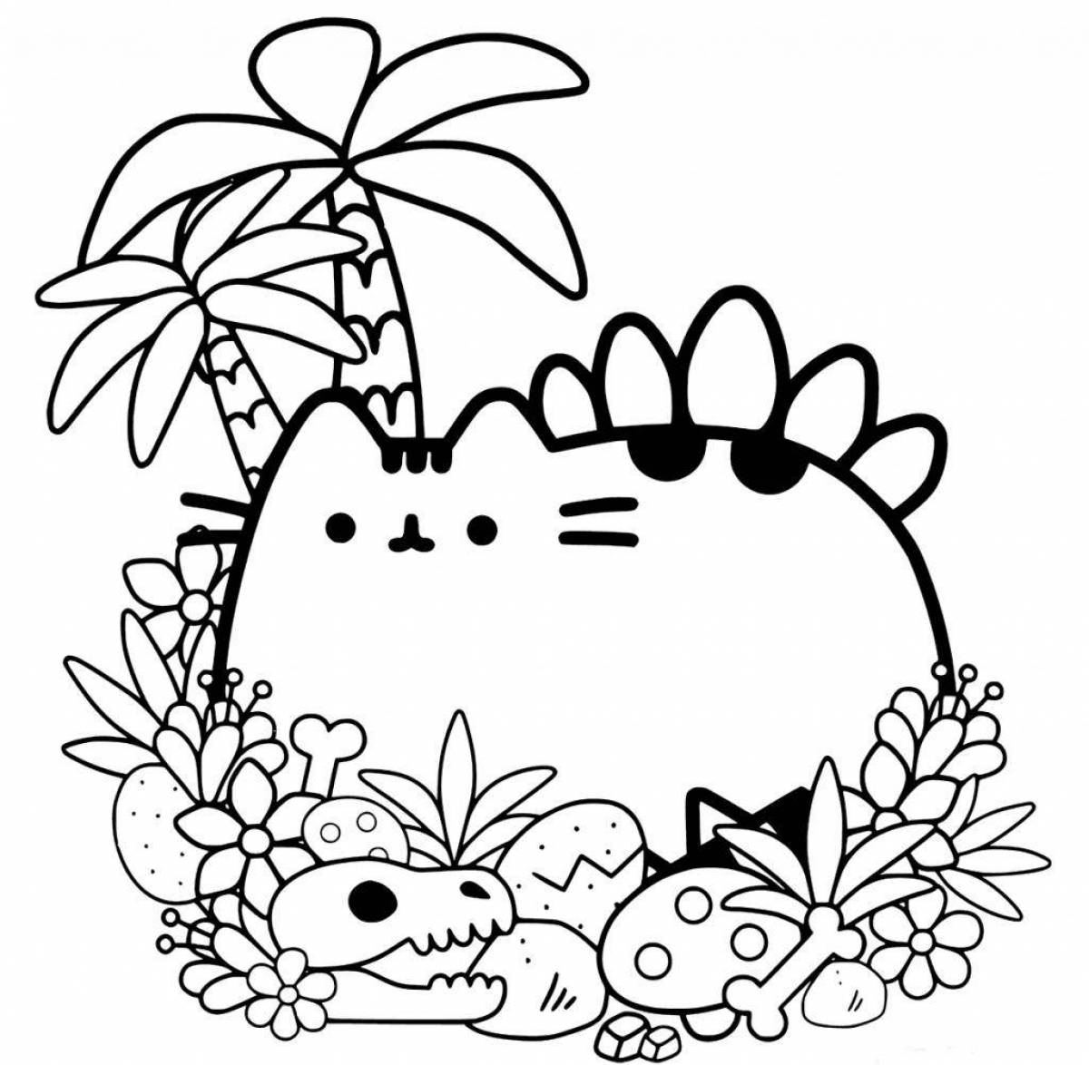 Coloring page fluffy devon rex cat