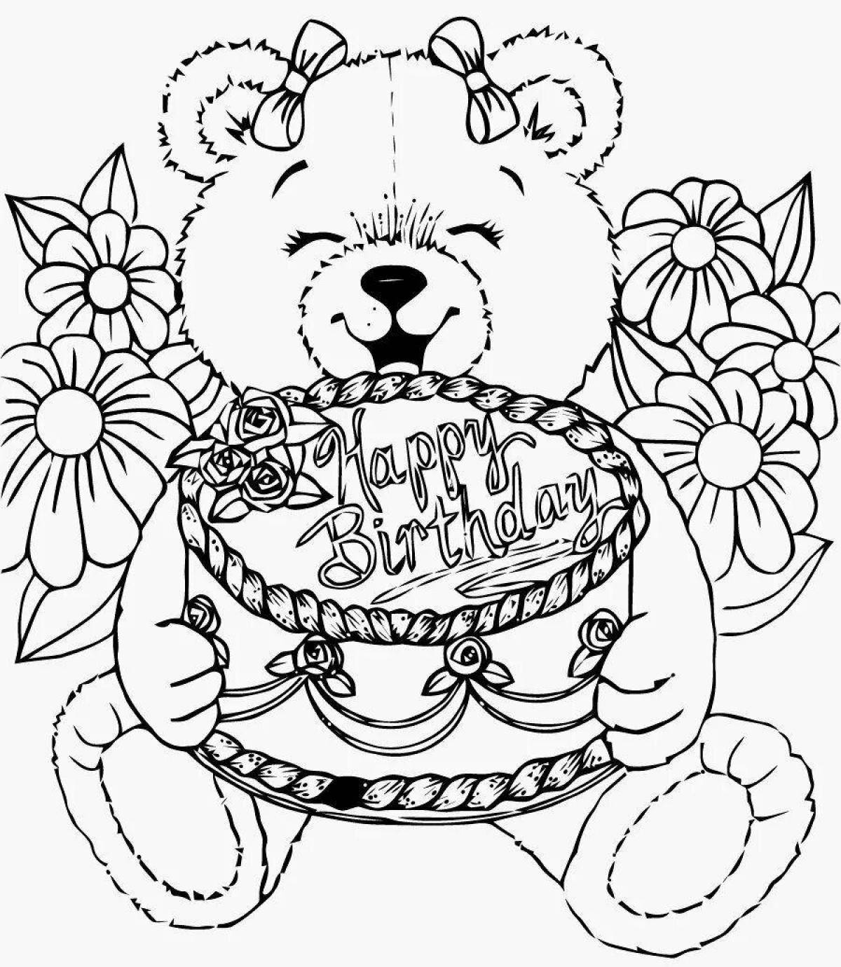 Happy anniversary glowing coloring page