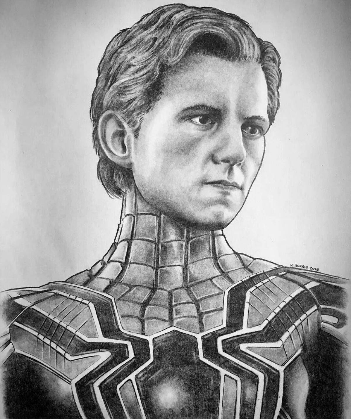 Tom Holland's vibrant coloring page
