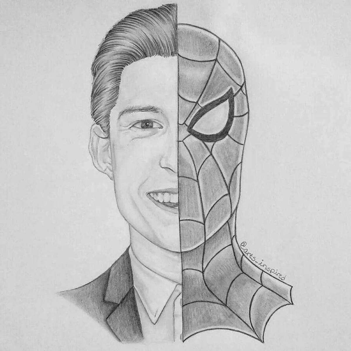 Colouring funny tom holland