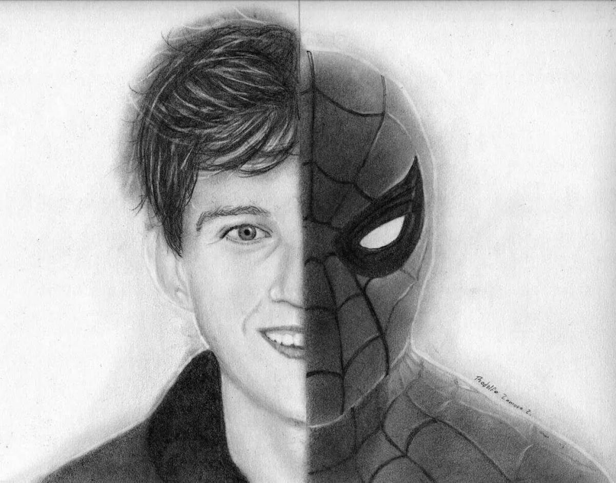 Tom holland coloring pages with crazy color