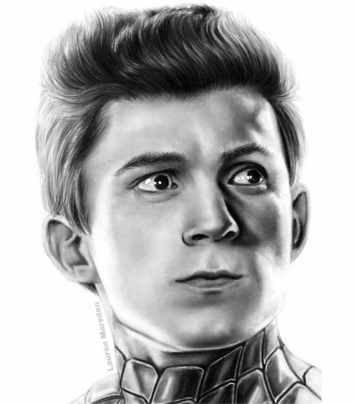 Color-frenzy tom holland coloring page