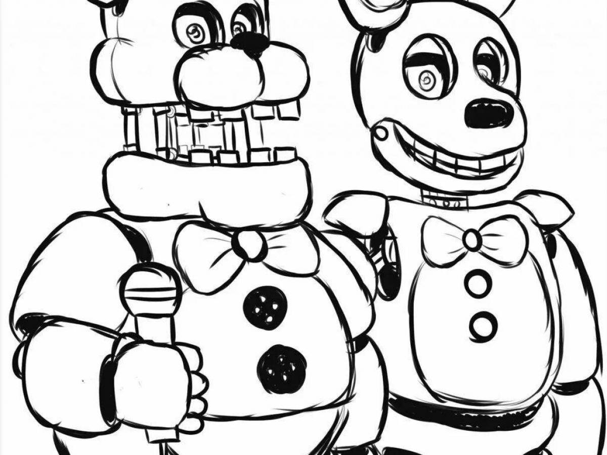 Playful fnaf world coloring page