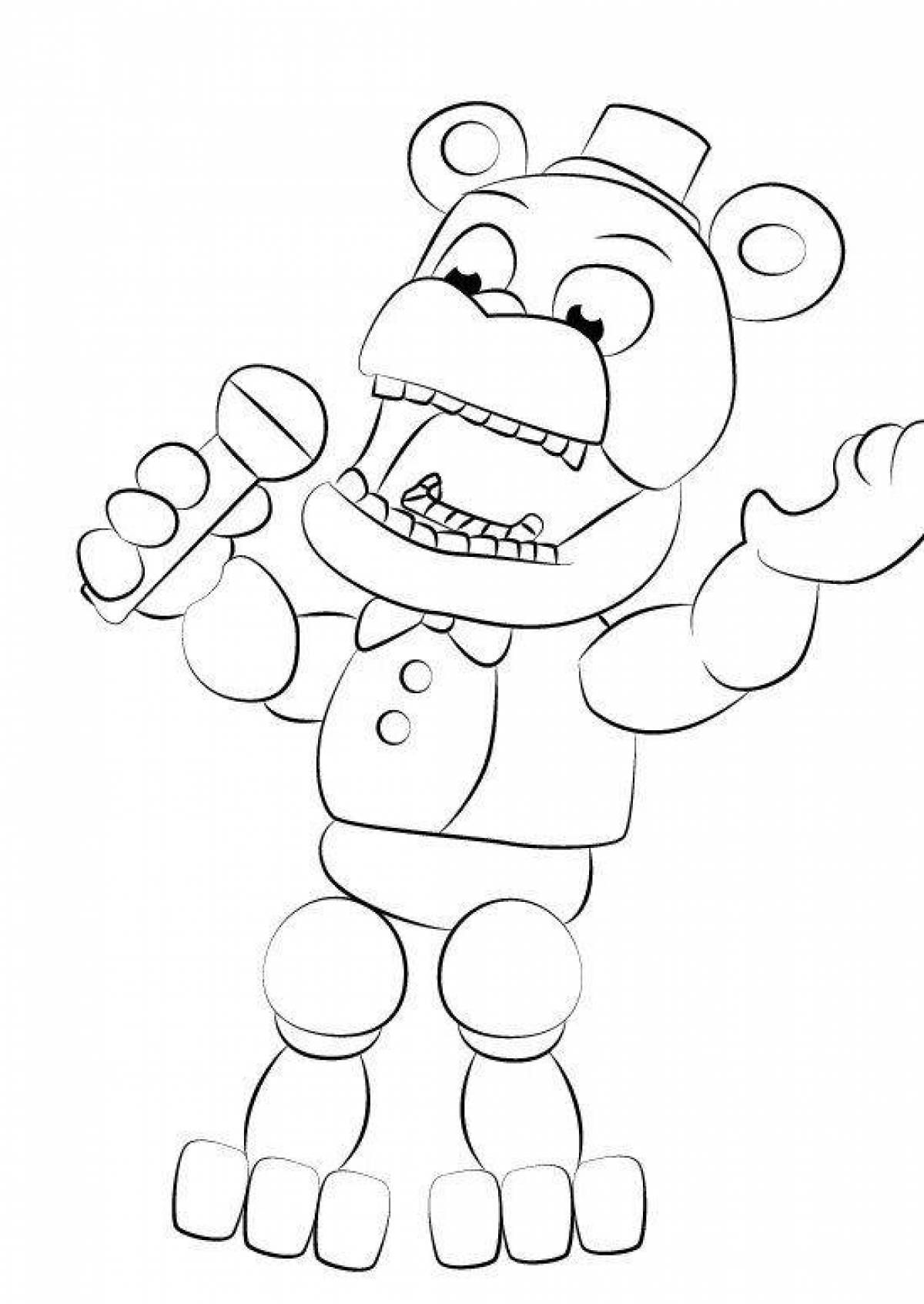 Gorgeous fnaf world coloring page