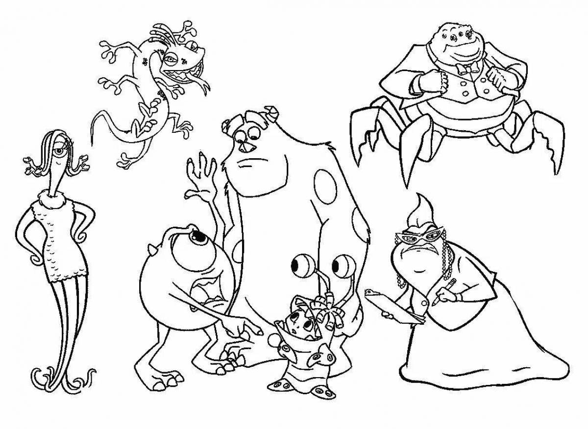 Coloring funny plush monster