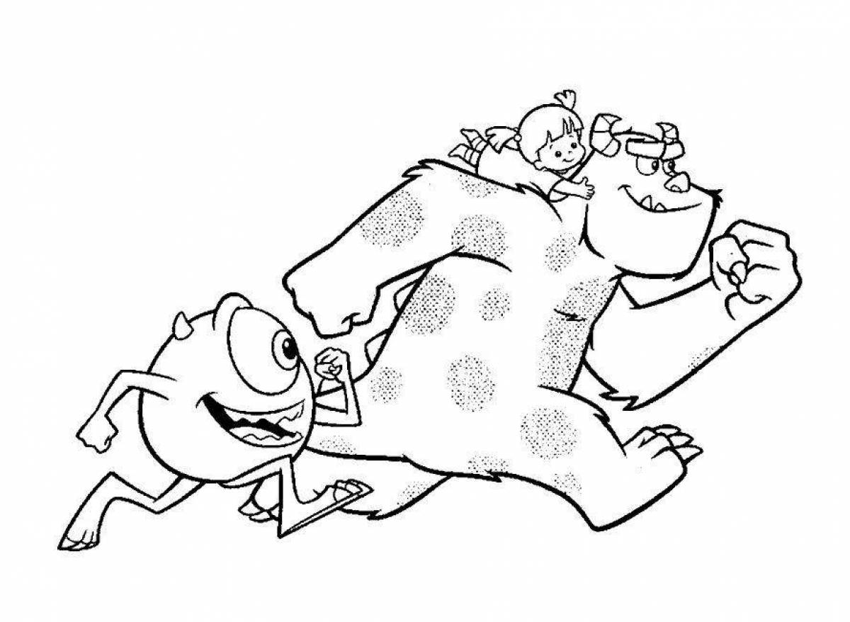 Playful plush monster coloring page