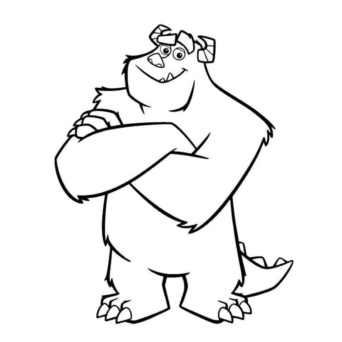 Adorable plush monster coloring book