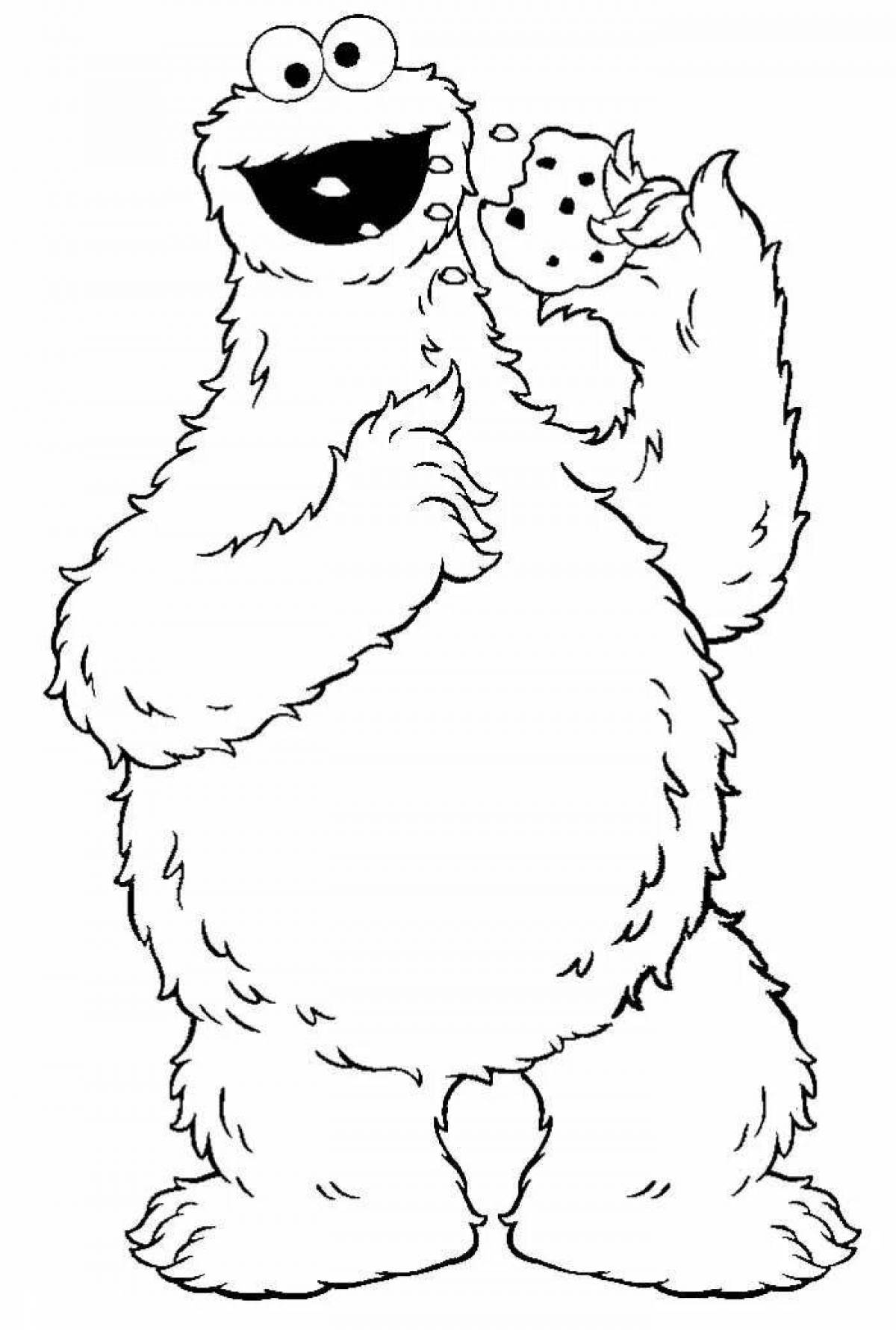 Cozy plush monster coloring page