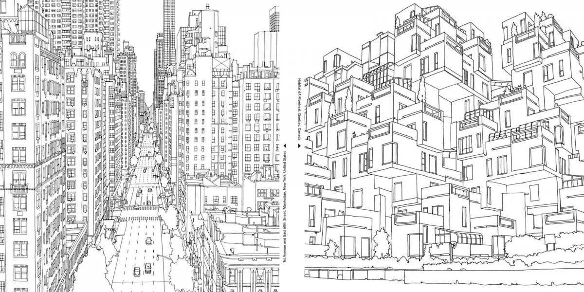 Brilliant coloring of a modern city