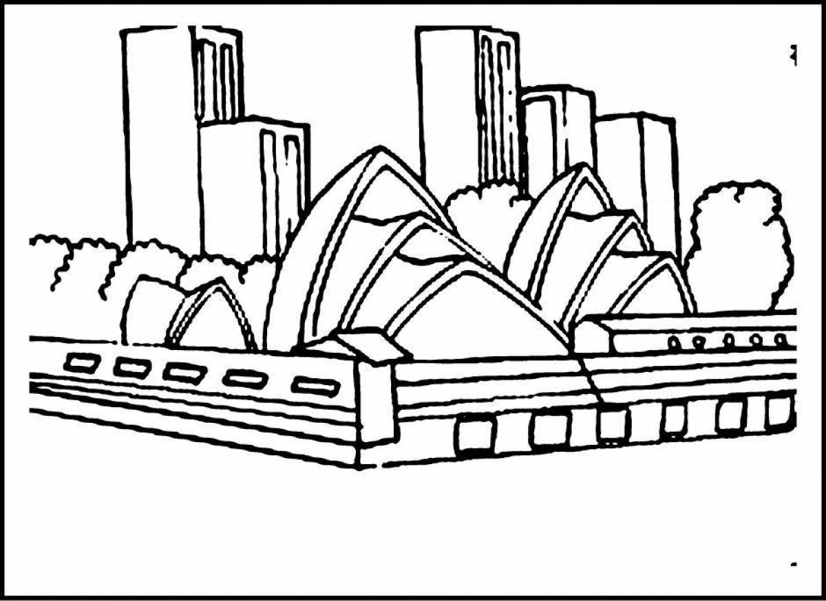Impeccable modern city coloring page