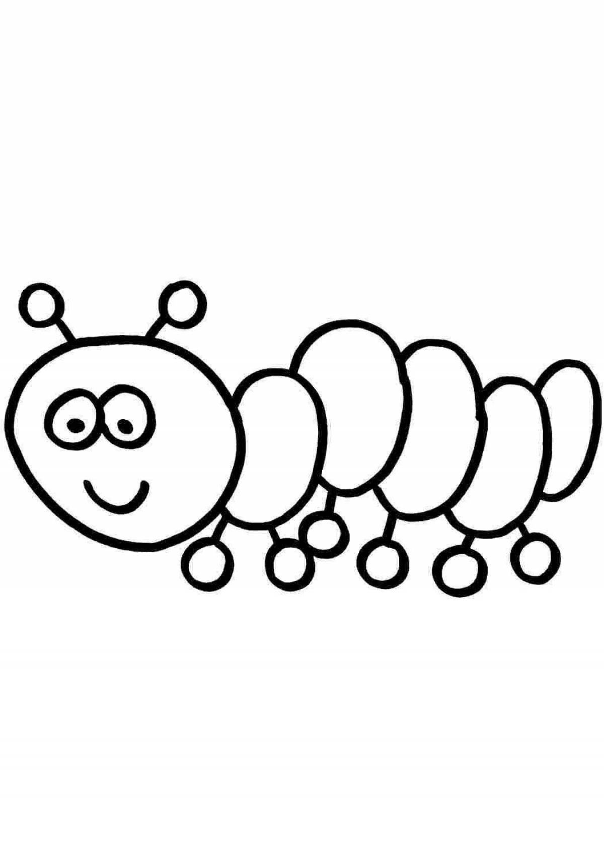 Colouring happy dog ​​caterpillar