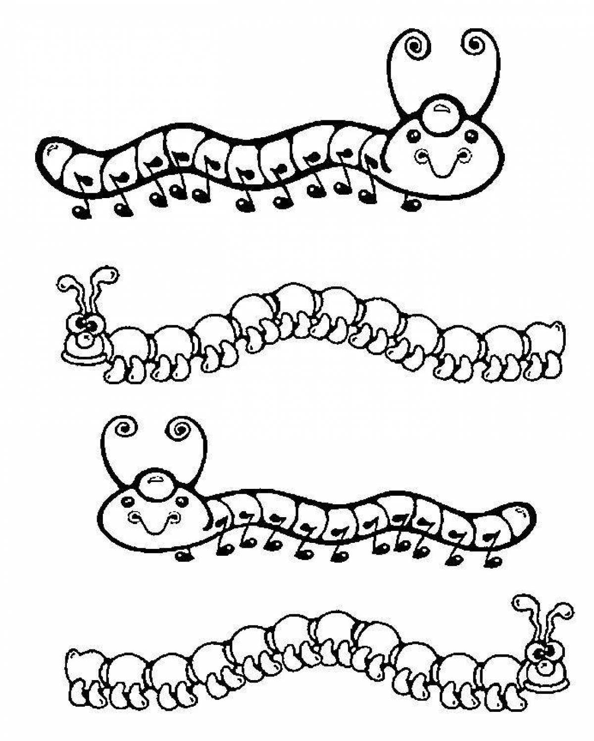 Bright dog caterpillar coloring page