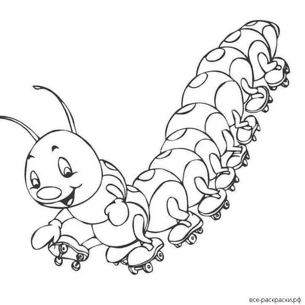 Fun dog caterpillar coloring page