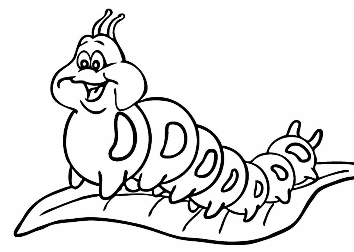 Coloring page cute caterpillar dog
