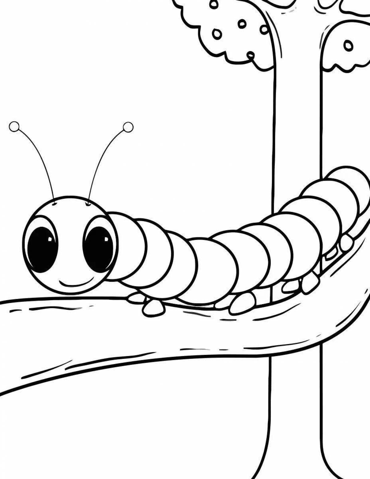 Coloring page adorable caterpillar dog