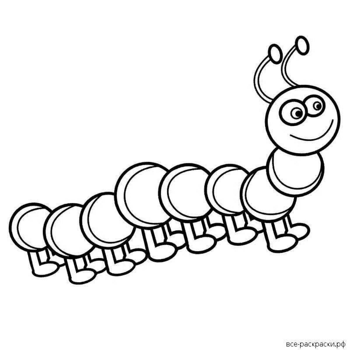 Coloring page adorable dog caterpillar