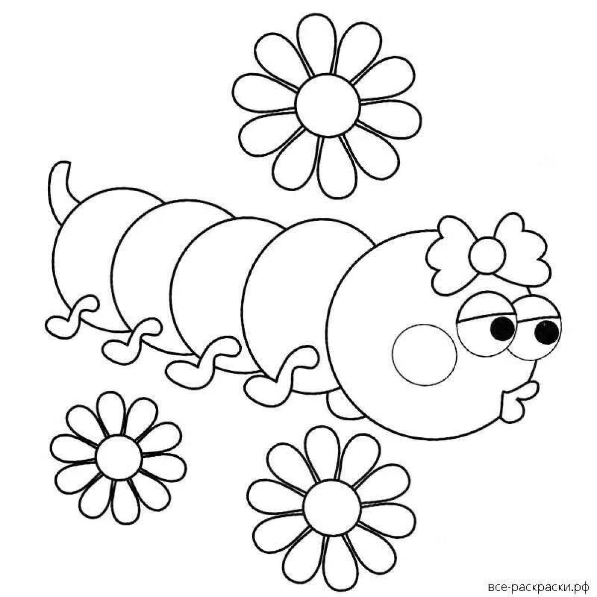 Rampant dog caterpillar coloring page