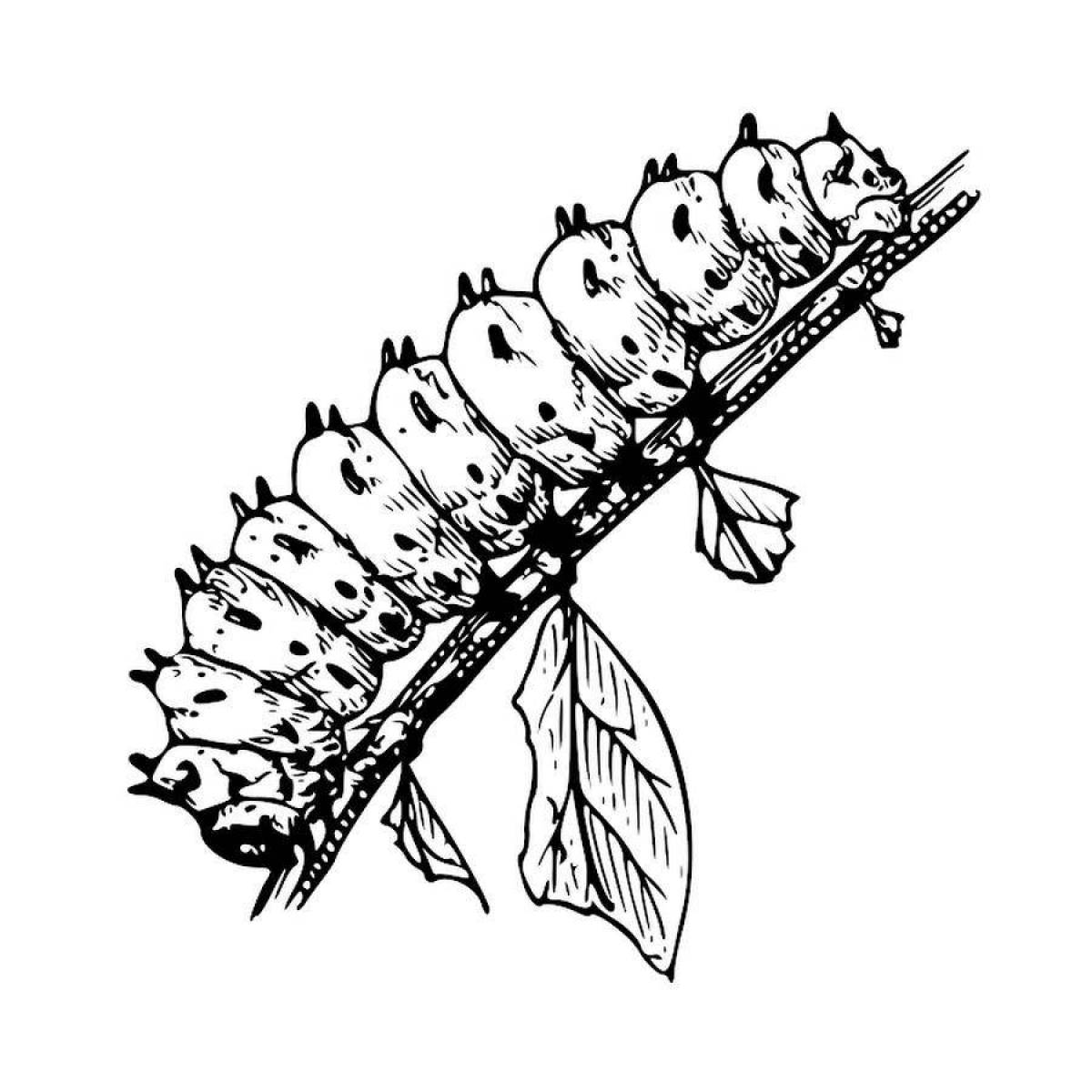 Caterpillar dog coloring page