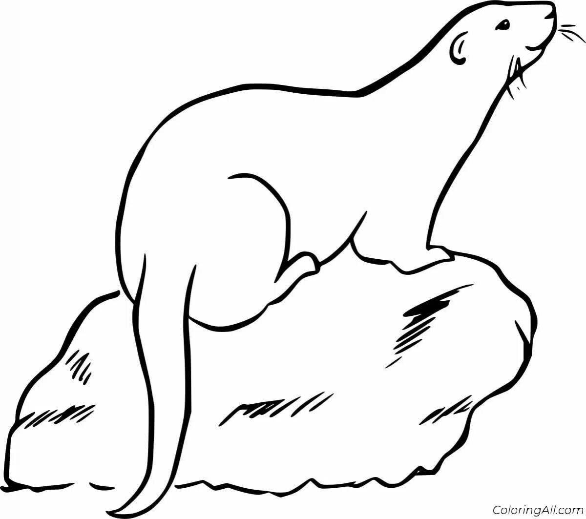 Coloring page frolicking river otter
