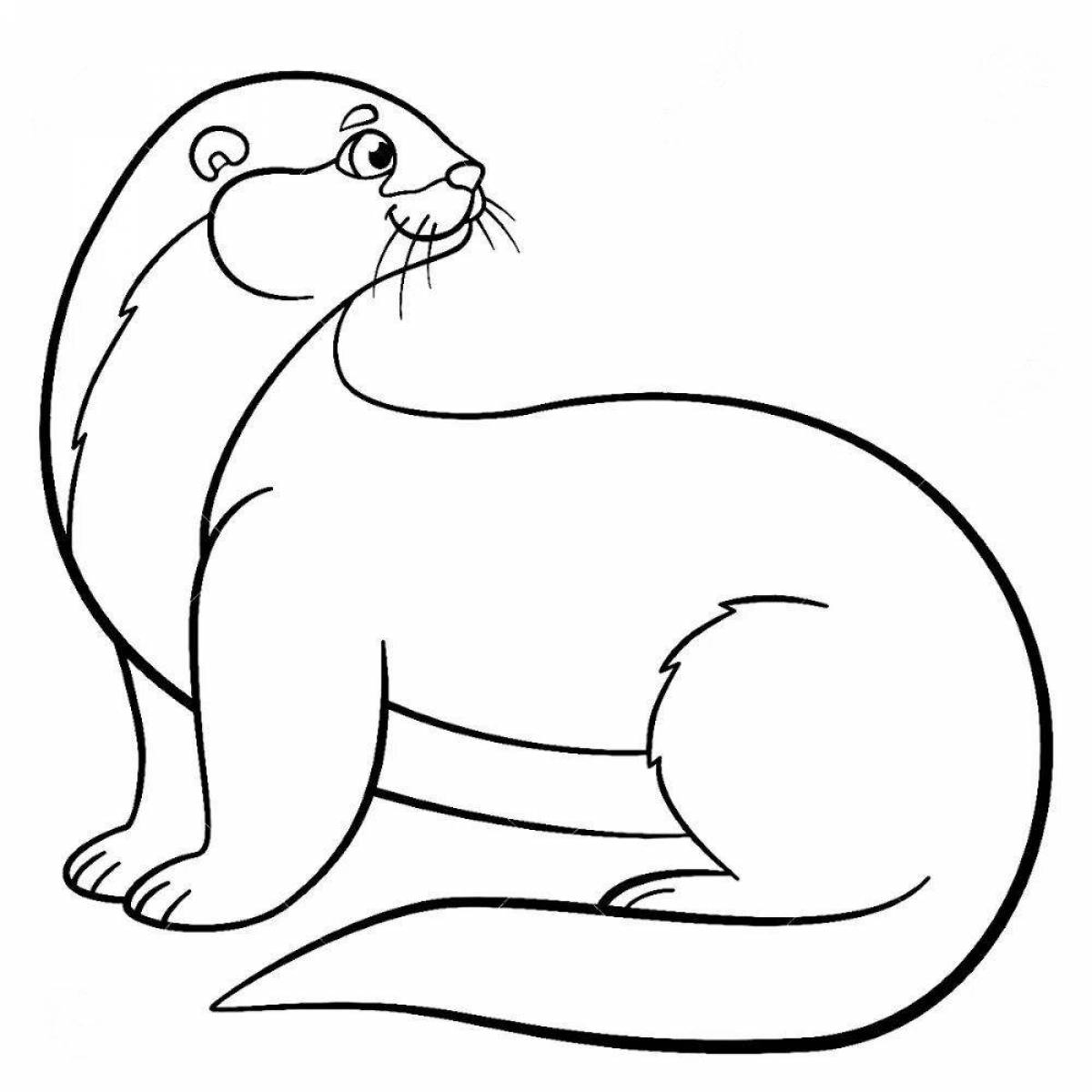 Animated river otter coloring page