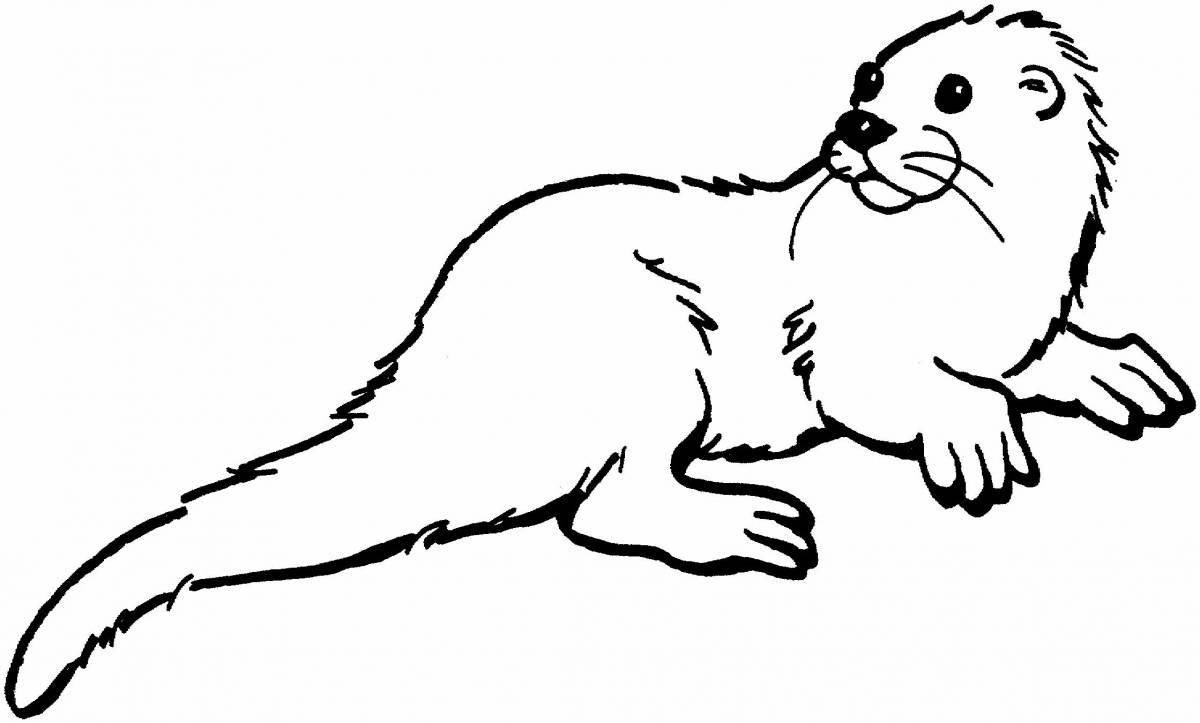 Attractive river otter coloring page