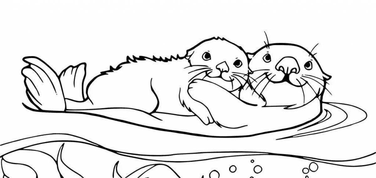 A funny river otter coloring book