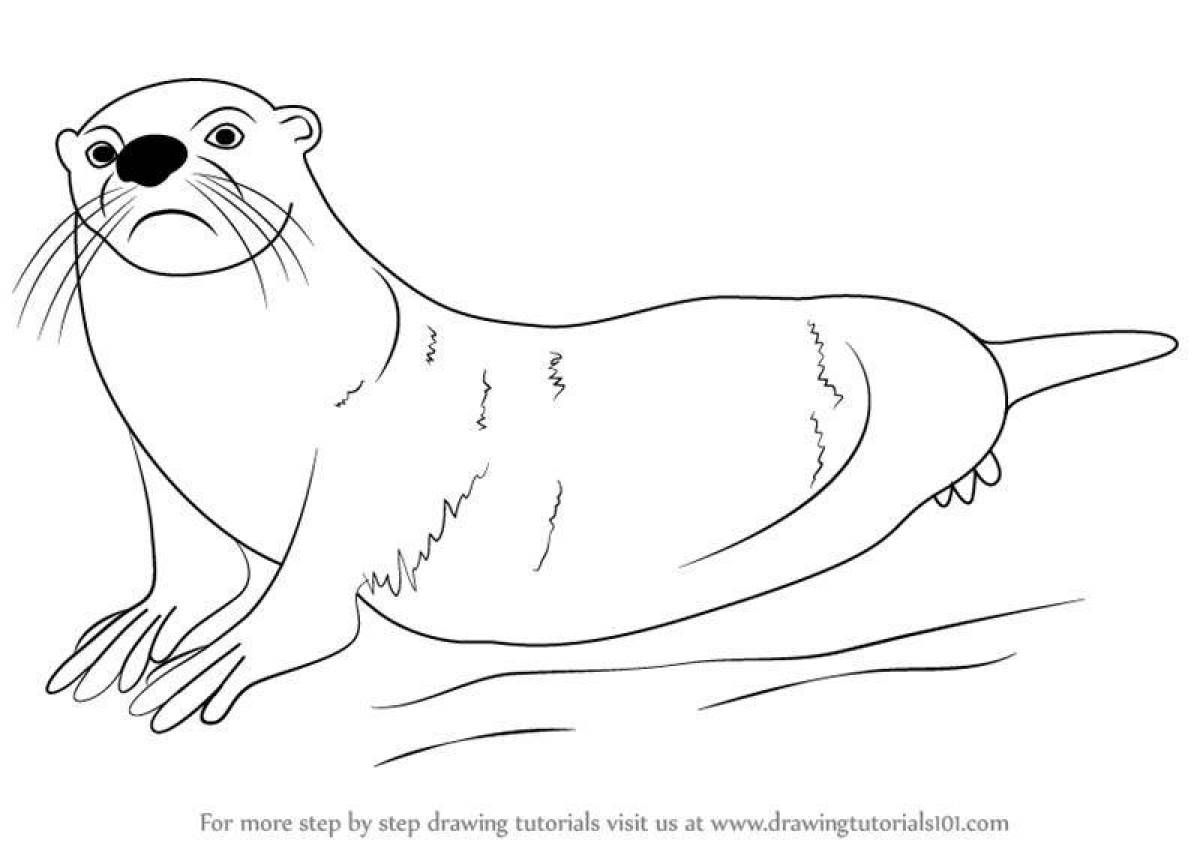 Amusing river otter coloring book