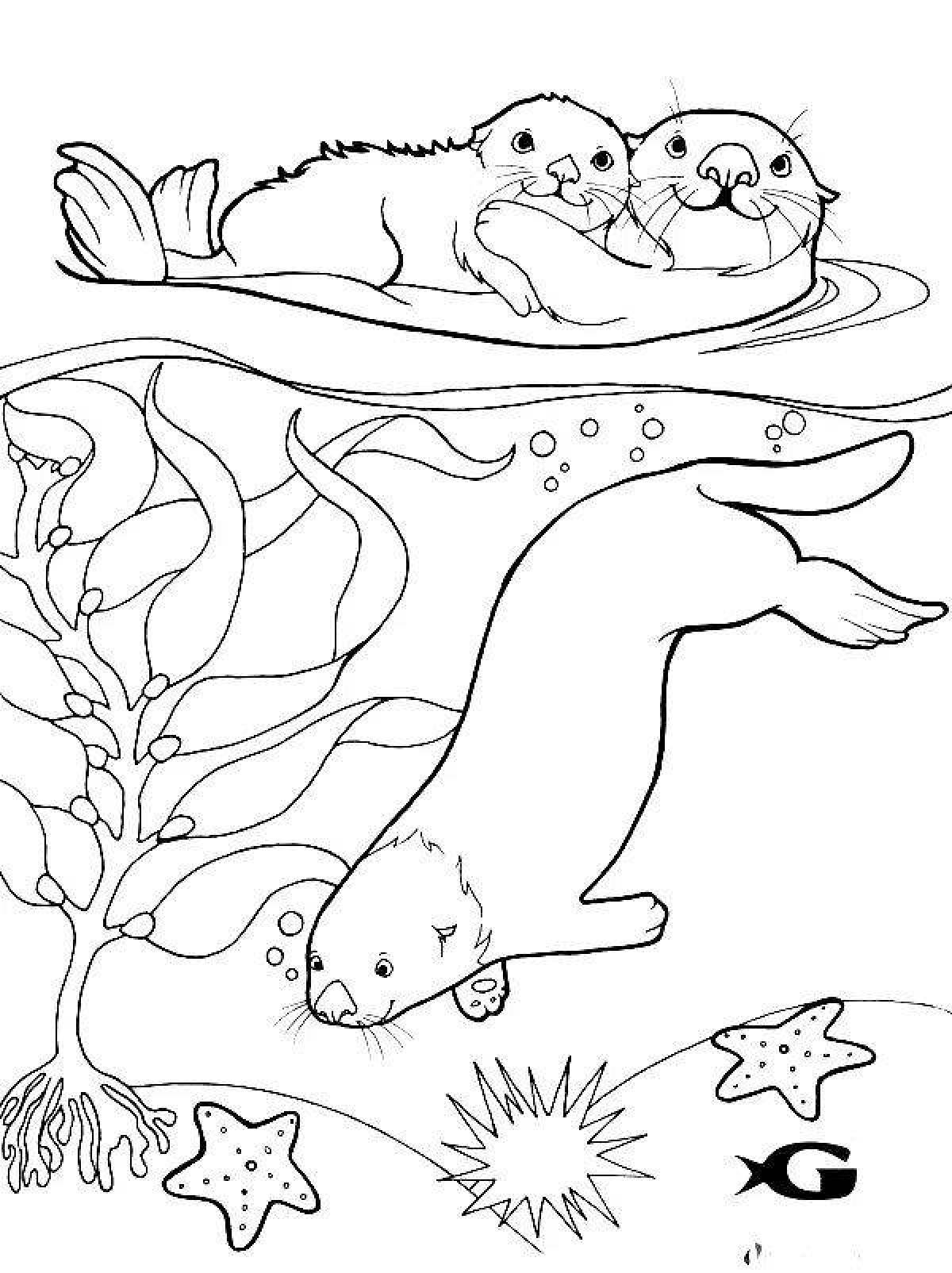 Coloring page beckoning river otter