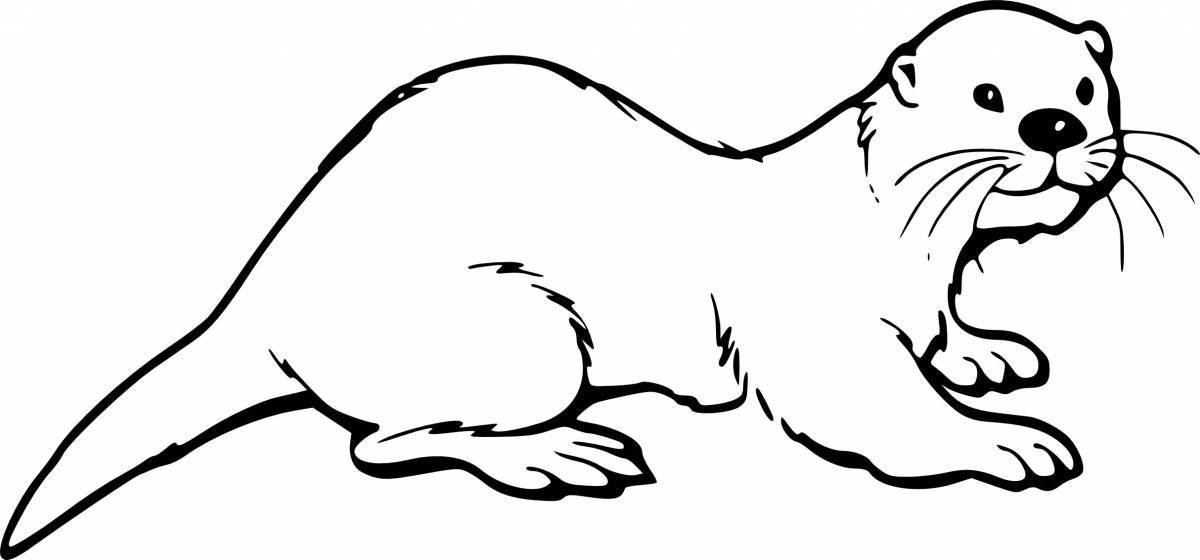 Attractive river otter coloring book